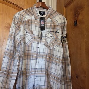 Darius Rucker New Orleans Saints Plaid Fannel Button-Up Shirt